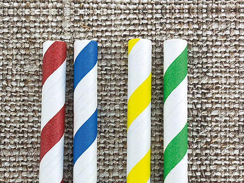 Bio Papiertrinkhalm 230/8mm Ju5-Farben Mix 