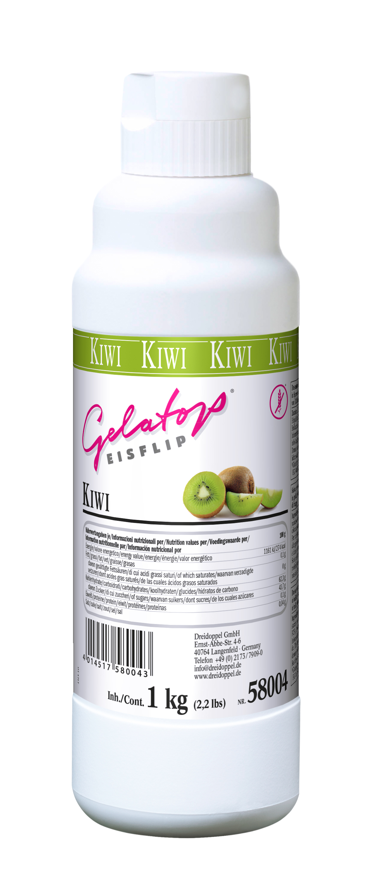 3 Doppel Kiwi Eis Flip 58004 6x1kg Flaschen/Karton 