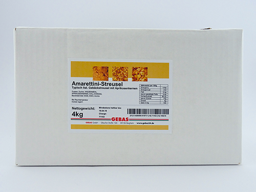 Amarettini-Streusel GEBAS 4kg-Karton granella amarettini