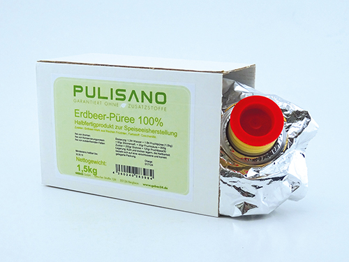 PULISANO Erdbeer-Püree pur 8x1,5kg-Beutel 