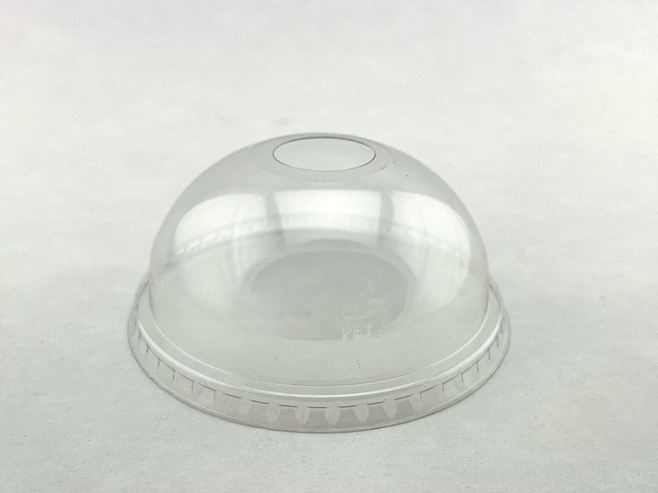 Domdeckel Clear Cup rPET 100% Ø95mm mit Loch 