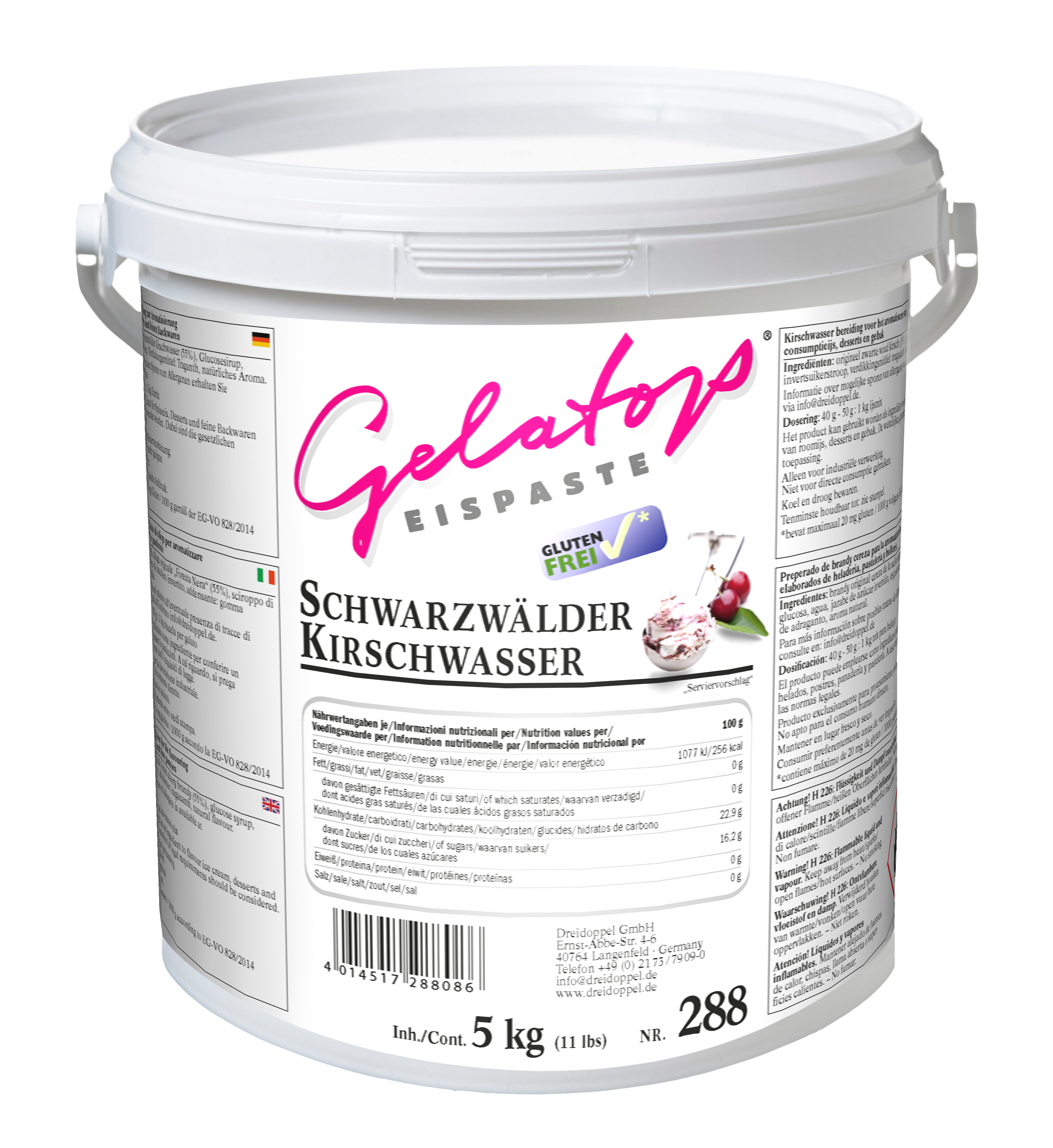 3 Doppel Schwarzw.Kirschwasser5kg Eimer 